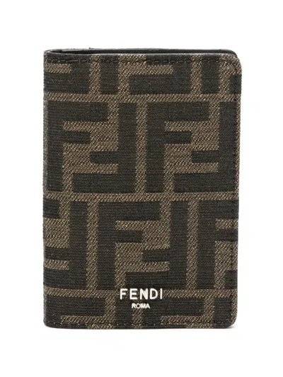 Fendi Ff Card Holder In Brown