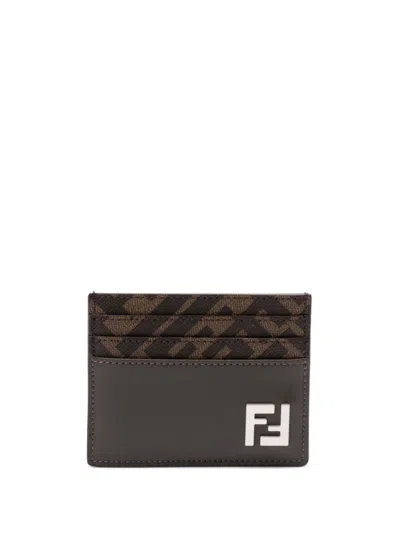 Fendi Ff Cardholder In Green