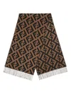 Fendi Ff Cashmere Scarf In Gold