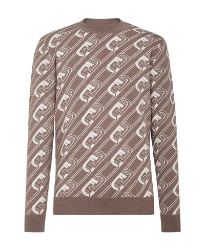 Fendi Ff-chain Knit Jumper In Multicolor