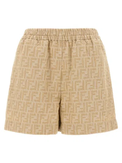 FENDI FENDI FF CHAMBRAY DENIM SHORTS