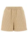 Fendi Ff Chambray Denim Shorts