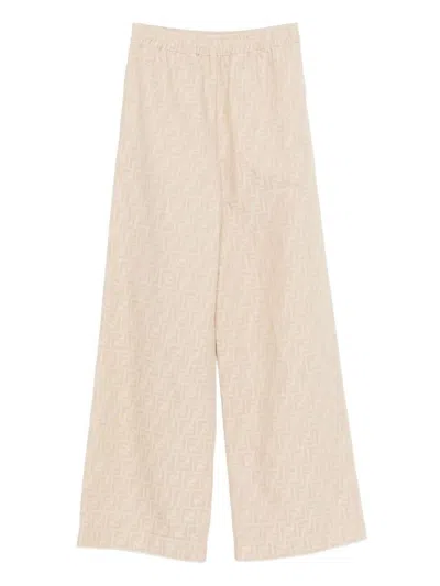 FENDI FENDI FF CHAMBRAY DENIM TROUSERS