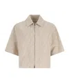 Fendi Chambray Ff Jacket In Neutral
