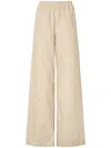 Fendi Women Ff Cotton And Linen Trousers In Neutral