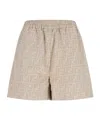 Fendi Elastic Waist Shorts In Brown