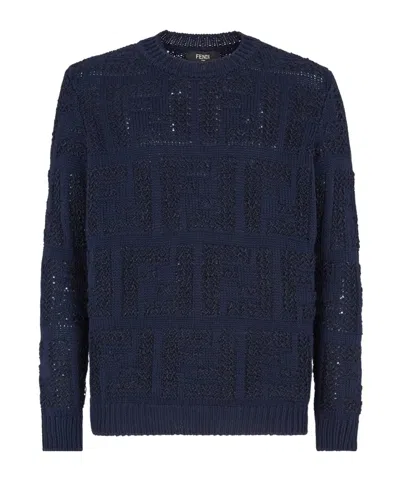 Fendi Ff Chunky-knit Jumper In Black