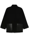 Fendi Logo Embossed High-neck Coat In Black