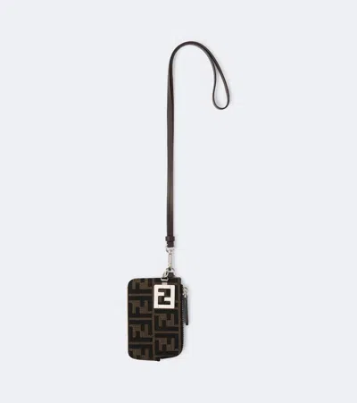 Fendi Ff Coin Purse With Strap In Brown