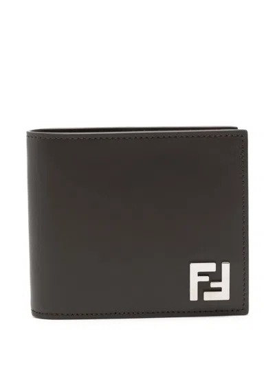 FENDI LEATHER AND FF CANVAS COMPACT BI-FOLD WALLET