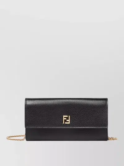 Fendi Ff Continental Wallet Chain Strap Logo