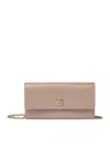 Fendi Ff Continental With Chain Dove Grey Leather Wallet In Grey