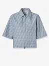 Fendi Blue Ff Chambray Jacket In Blue