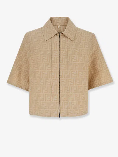 Fendi Ff Cotton And Linen Shirt/jacket