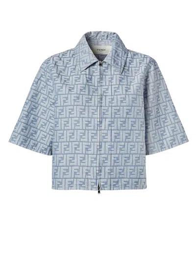 FENDI FF COTTON AND LINEN SHIRT/JACKET