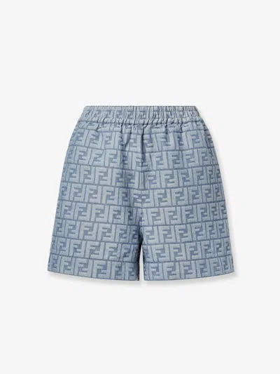 Fendi Ff Cotton And Linen Shorts