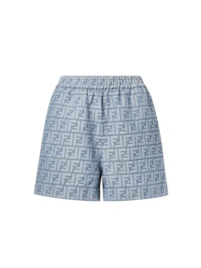 Fendi Ff Cotton And Linen Shorts