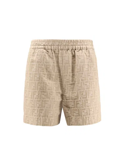 Fendi Ff Cotton And Linen Shorts