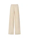 Fendi Women Ff Cotton And Linen Trousers In Neutral