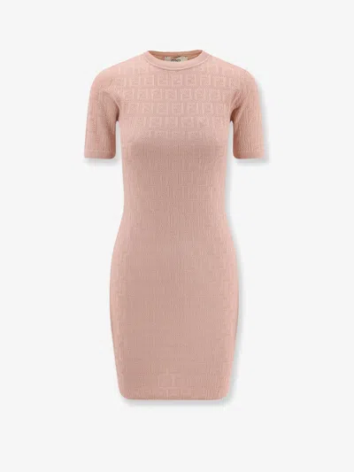 FENDI FF COTTON AND VISCOSE DRESS