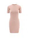 Fendi Ff Jacquard Knitted Mini Dress In Pink