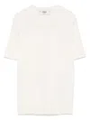 Fendi Ff Cotton And Viscose Short Sleeved Jumper In Neutral