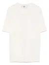 Fendi Ff Cotton And Viscose Short Sleeved Jumper Clothing In Neutral
