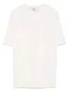 Fendi Ff Cotton And Viscose Short Sleeved Jumper In Neutral