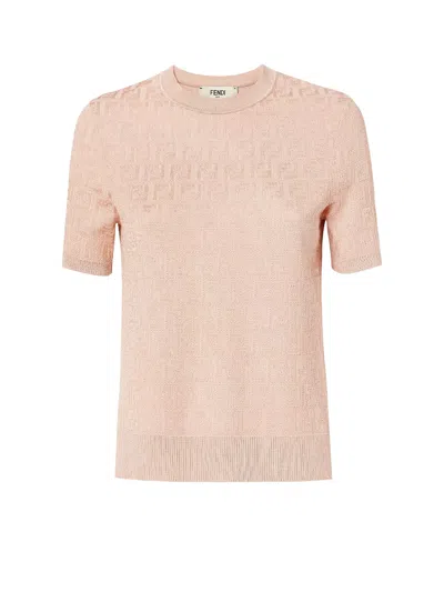 FENDI FF COTTON AND VISCOSE SWEATER