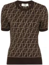 Fendi Cotton Sweater With All-over Ff Motif