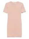 Fendi Ff Knit Mini Dress With Micro Motif In Pink