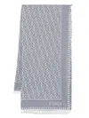 Fendi Ff Motif Cotton Scarf With Fringed Edge