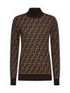 Fendi Women Ff Cotton Sweater In Brown