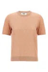 Fendi Peach Crewneck Cropped T-shirt