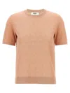 Fendi Peach Crewneck Cropped T-shirt
