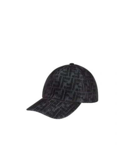Fendi Ff Cowboy Baseball Cap In Black