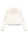 Fendi Two-tone Denim Jacket In White