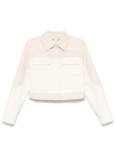 Fendi Ff Cropped Denim Jacket Clothing In White