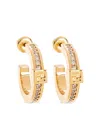 Fendi Forever Metal And Crystal Hoop Earrings Accessories In Gold