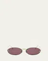 Fendi Rimless Oval-frame Crystal-embellished Gold-tone Sunglasses In Shiny Endura Gold Violet