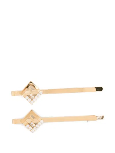 Fendi Hair Clips In Pink