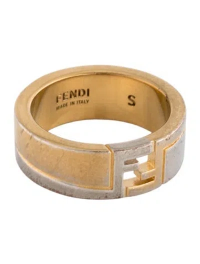 Pre-owned Fendi Ff Cube Ring In Multicolor