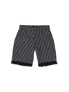 Fendi Ff Denim Bermuda Shorts In Gray