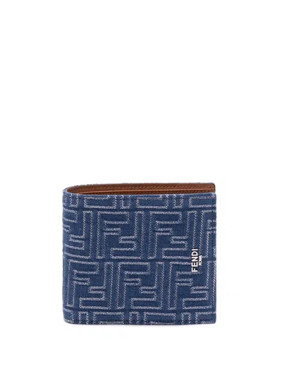 FENDI `FF` DENIM BI-FOLD WALLET