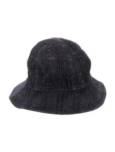 Pre-owned Fendi Ff Denim Bucket Hat In Blue