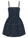 Fendi Mini Dress Denim Ff Emb In Animal Print