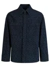 Fendi Giubbino In Denim Ricamato Uomo In Blue