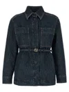 Fendi Go-to Denim Shirt Jacket With Quilted Ff Motif Clothing In Blue