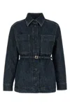 Fendi Go-to Denim Shirt Jacket With Quilted Ff Motif Clothing In Blue