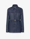 Fendi Go-to Denim Shirt Jacket With Quilted Ff Motif Clothing In Blue